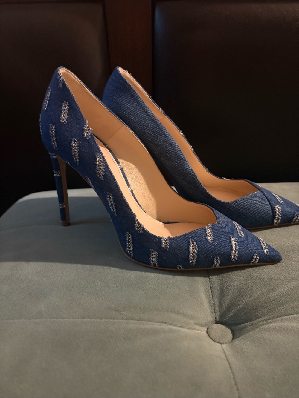 Women’s Navy Pointed-Toe High Heels